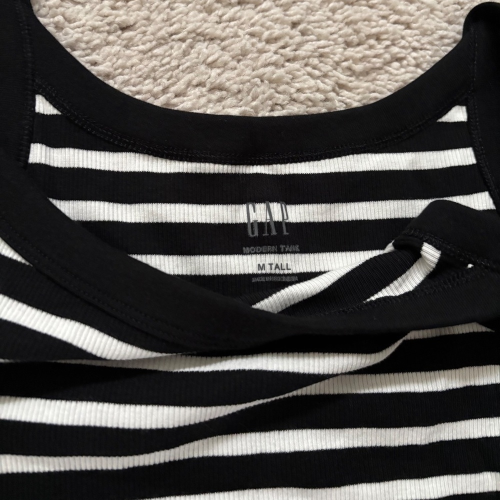 Set of 3 Women's Gap Black and White Striped Tops Size M Tall - Picture 2 of 16